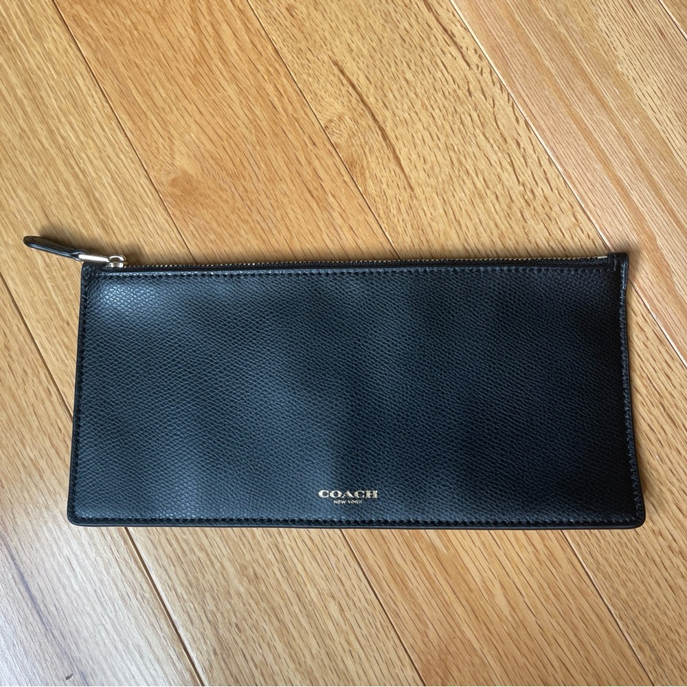 Coach Black Leather Wallet with Minimalist Design